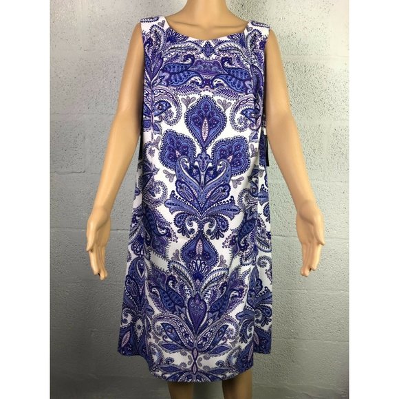 ALYX Women's Plus Size Purple Paisley Sheath Dress Style 3045H3P Size 20 - Picture 1 of 12